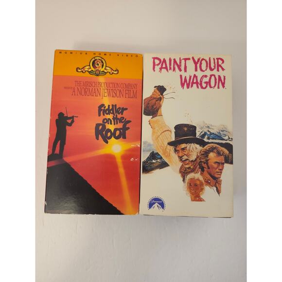 VHS Bundle Of 2 Movies Fiddler On The Roof Paint Your Wagon UNTESTED - Picture 1 of 9